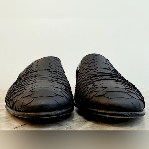 MANOLO BLAHNIK BLACK PYTHON SNAKE SKIN MARIO LOAFERS 12.5  US / 11.5 UK $1500 - Picture 8 of 11